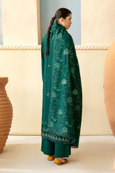 R-1201 | 3Pc Unstitched Suit Embroidered Karandi Collection Reet By Ramsha